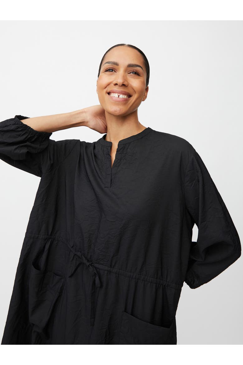 MaNymosa 3/4 Sleeve Loose Fit Midi Dress, Alternate, color, Black