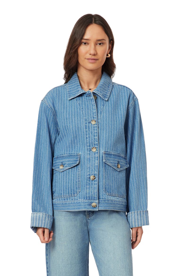 Stripe Denim Chore Jacket, Alternate, color, SAG HARBOR