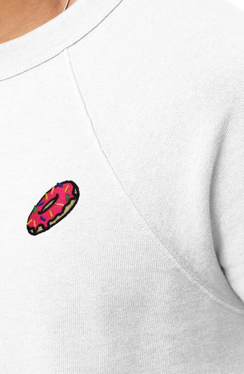 Dalix Donut Fleece Sweatshirt In White