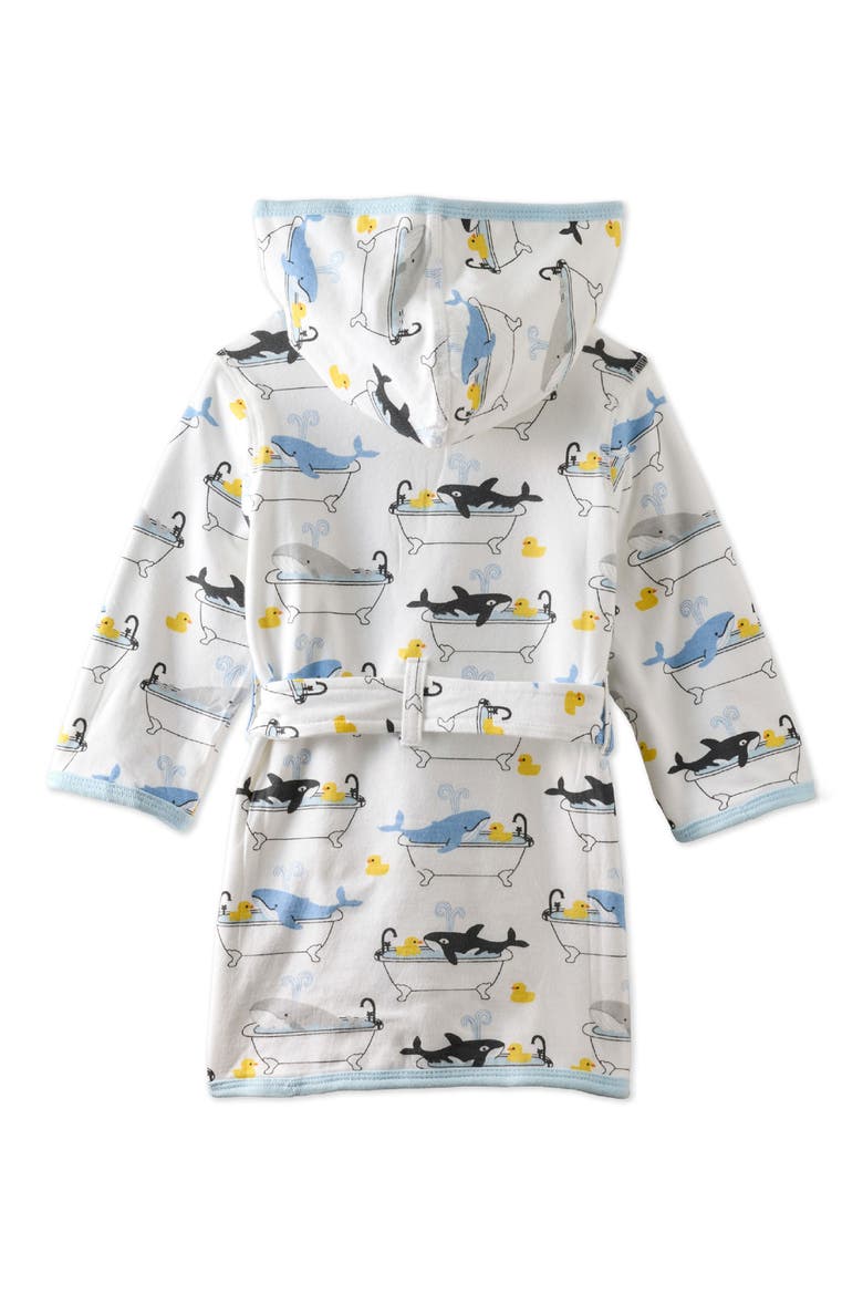 Kids' Robin Organic Cotton Hooded Robe, Alternate, color, OH WHALE