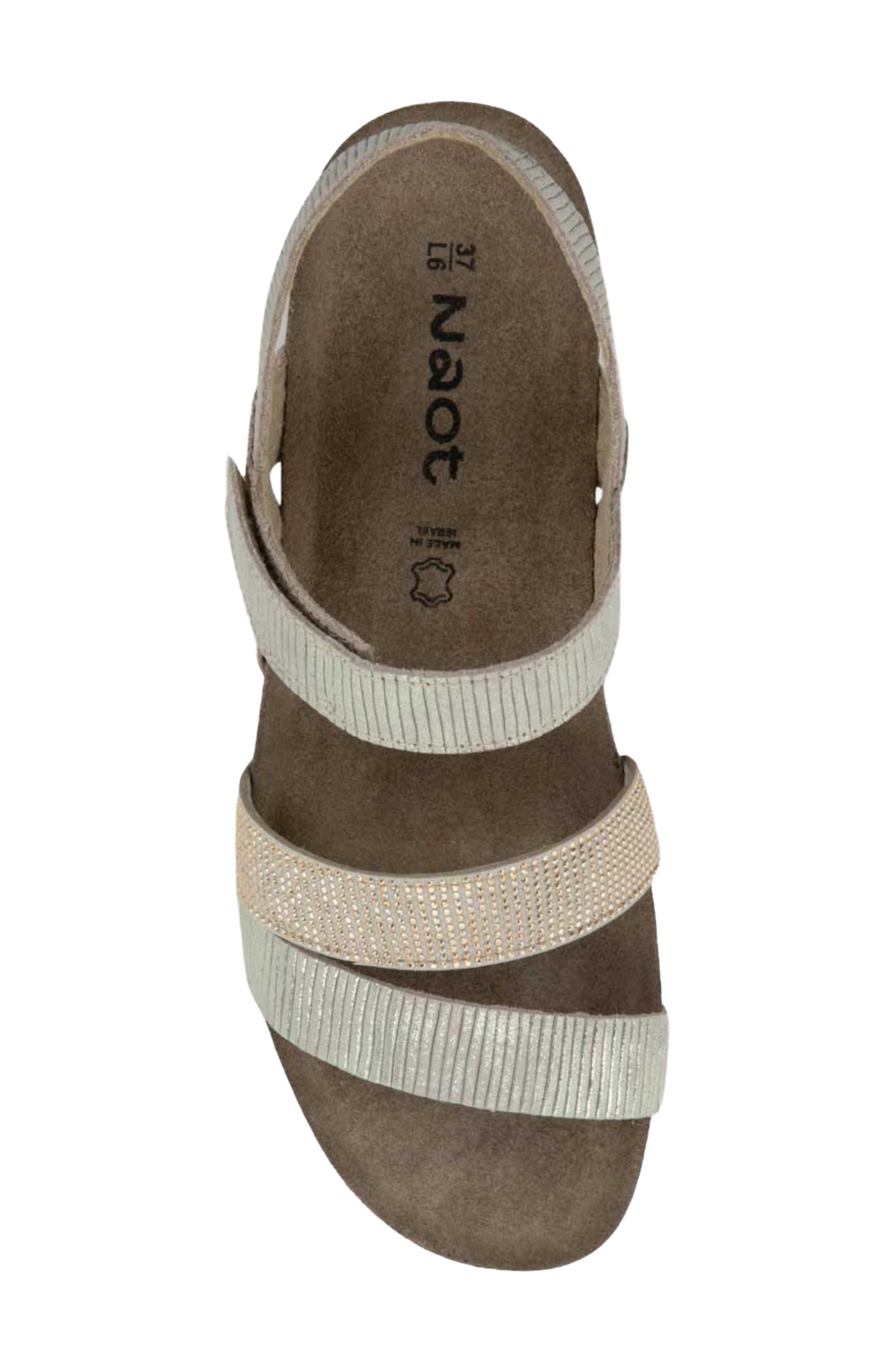 Naot 'Krista' Sandal, Alternate, color, Platinum Stripe/ Gold