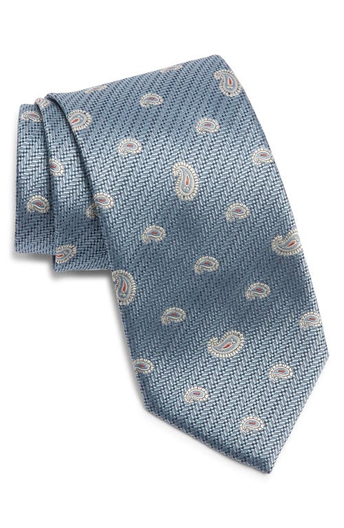 Brioni Paisley Silk Tie In Blue