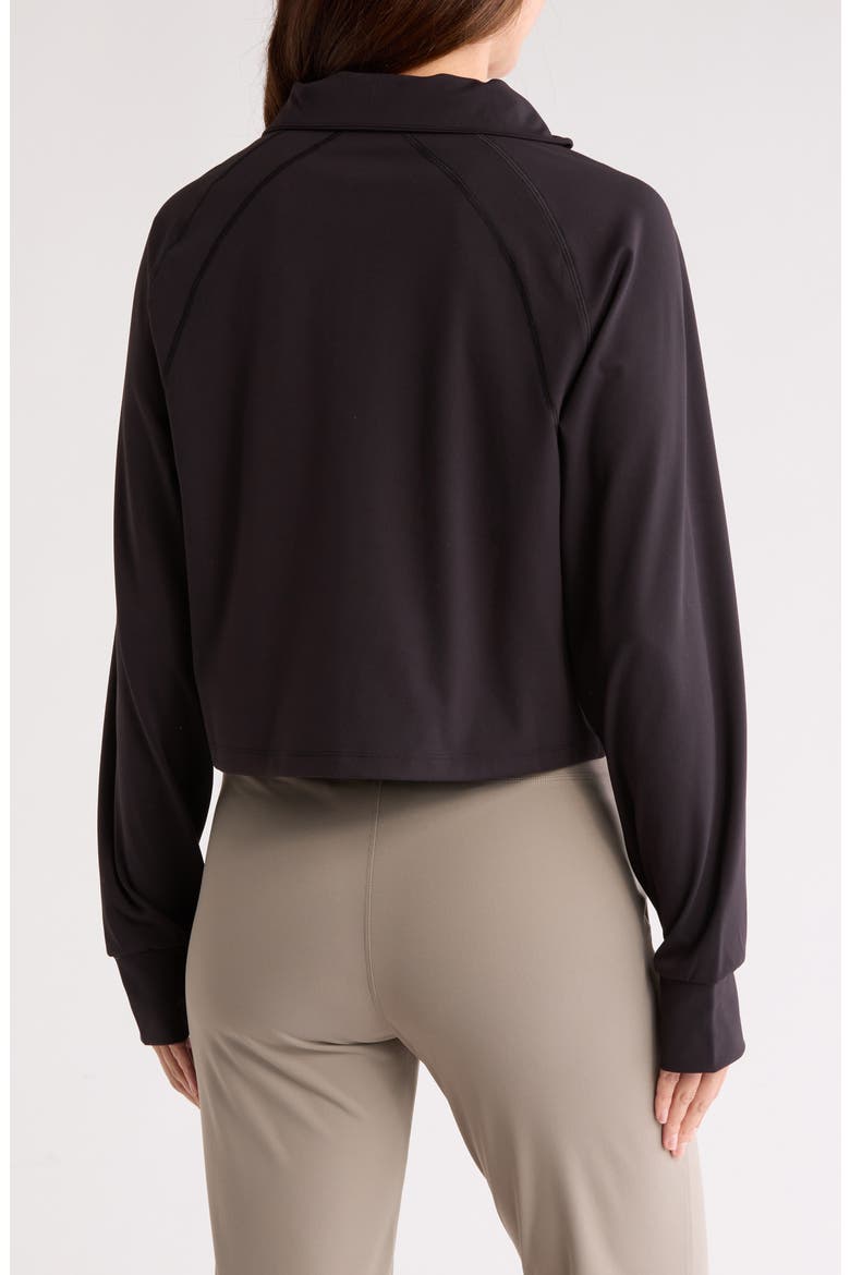 Quarter Zip Sweatshirt, Alternate, color, BLACK