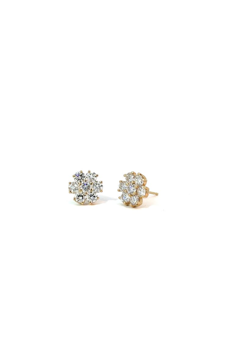 Ancona Jewelry 14K Yellow Gold 2 Carat Lab Grown Diamond Flower Earrings F VS1, Alternate, color, Yellow
