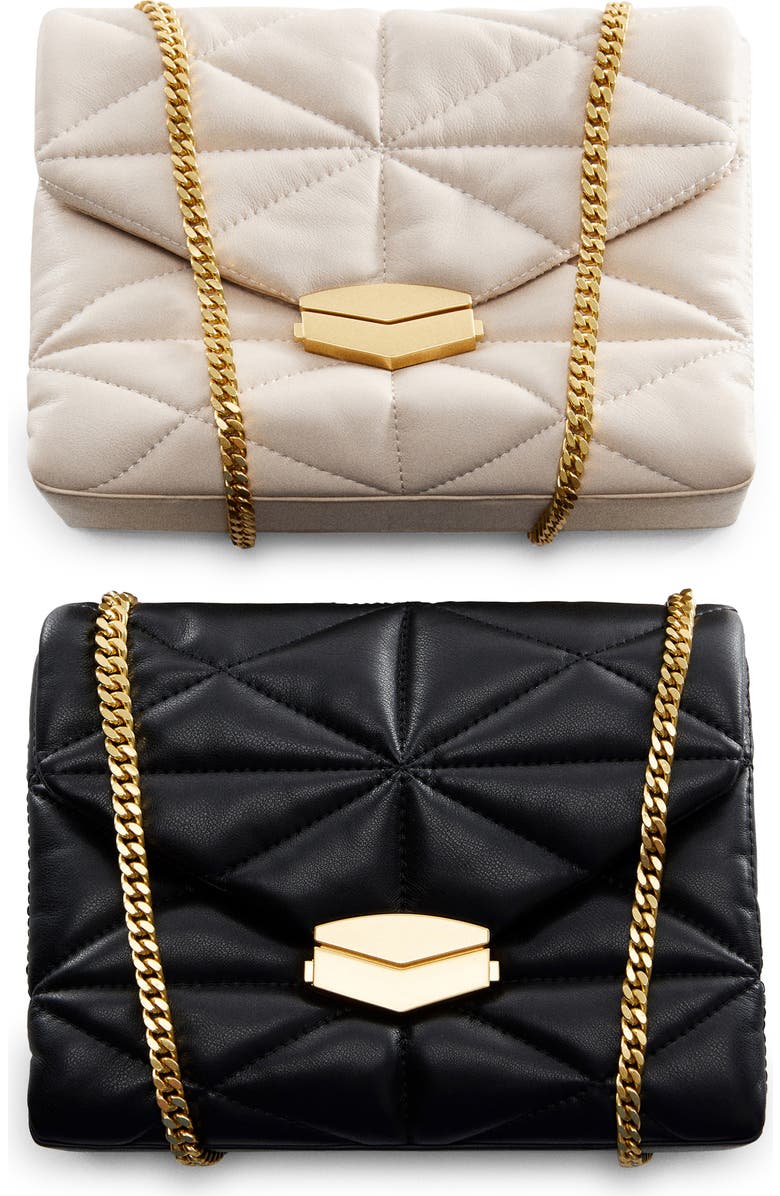 MANGO Quilted Faux Suede Convertible Shoulder Bag, Alternate, color,