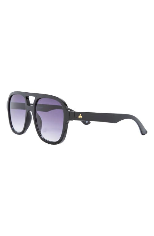 Aire Whirlpool 53mm Aviator Sunglasses In Black/smoke Grad