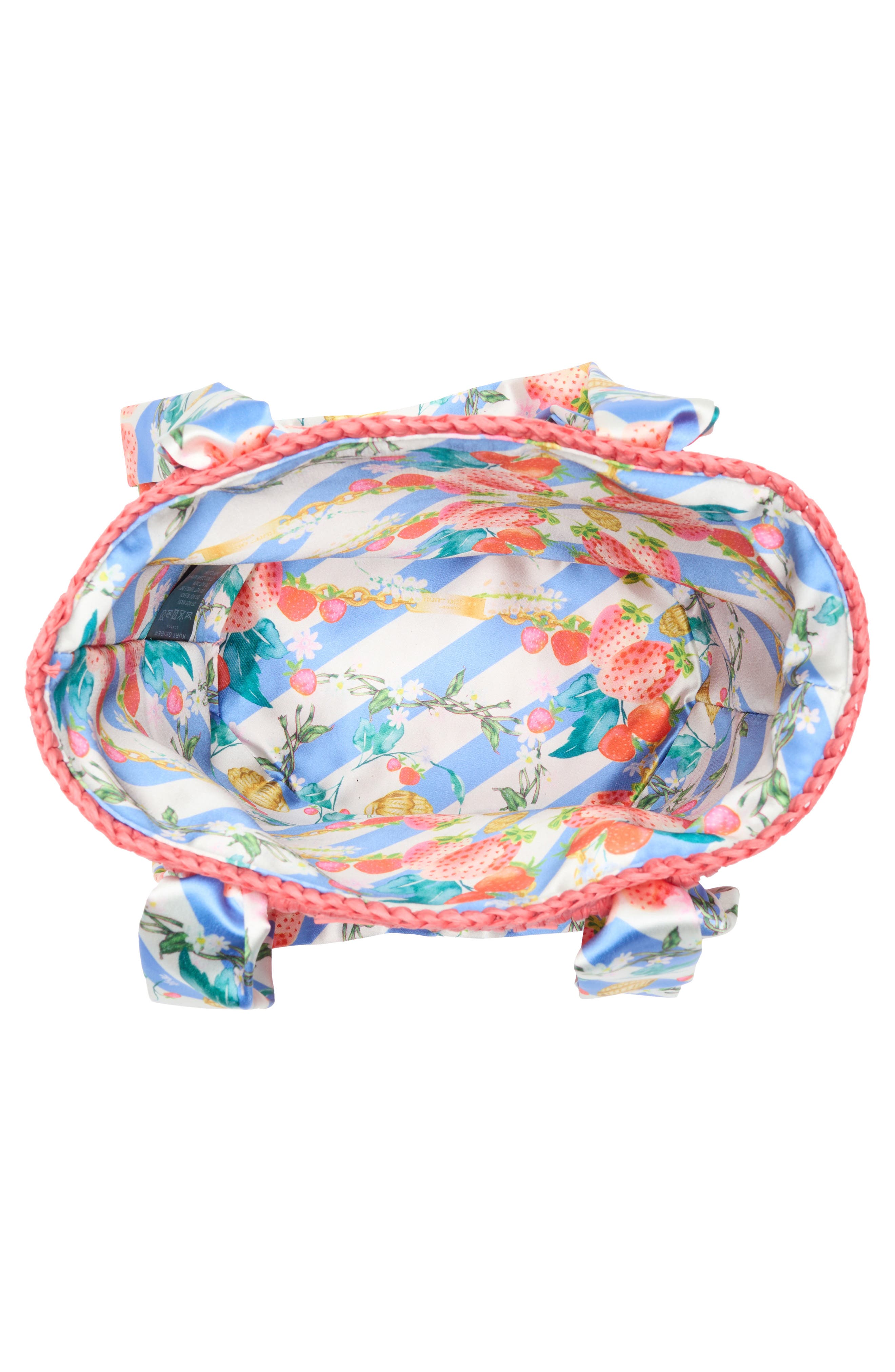 Kurt Geiger London Small Scarf Raffia Tote, Alternate, color, Open Pink