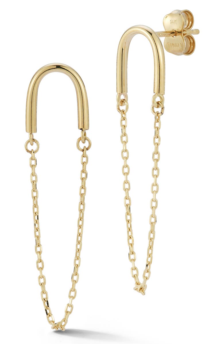 Ember Fine Jewelry 14K Chain Drop Earrings, Main, color, Gold