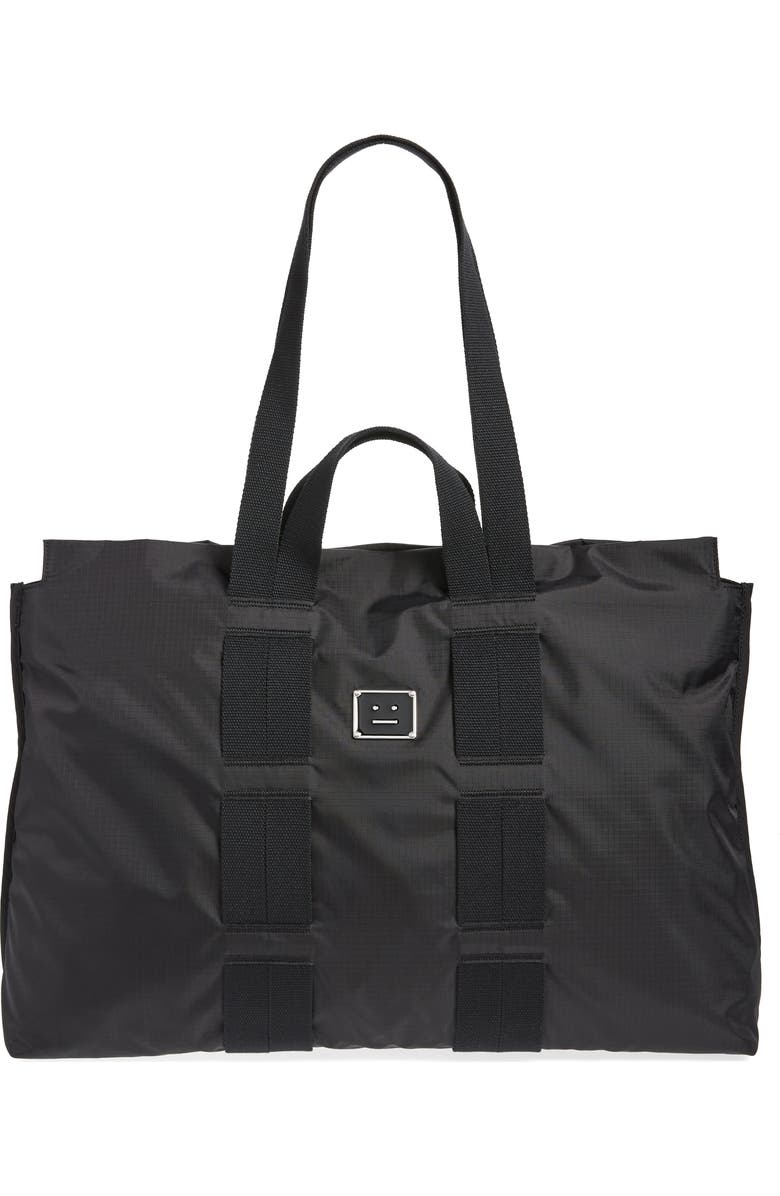 Acne Studios Arvid Face Plaque Zip Tote, Main, color,