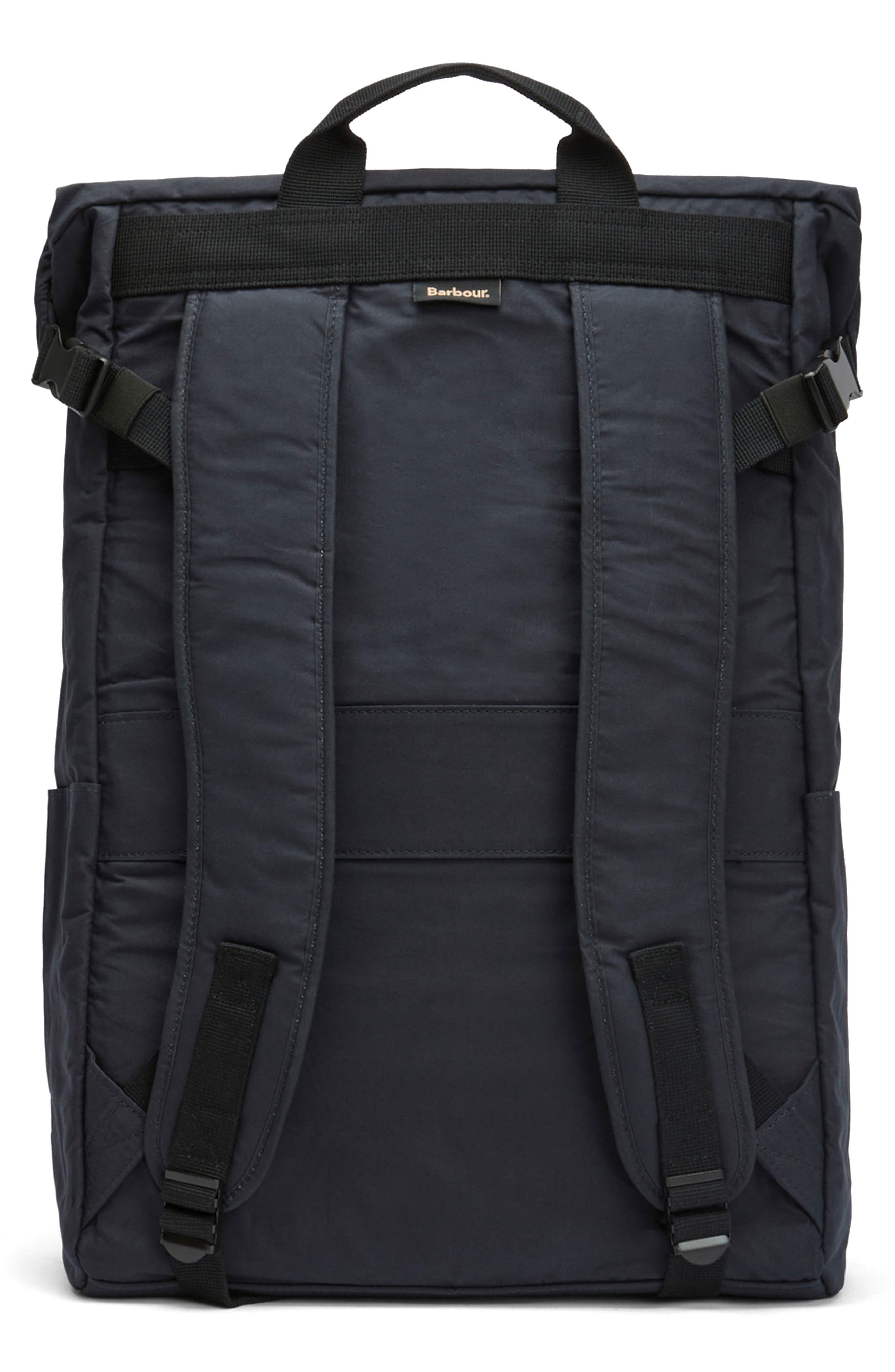 Barbour Transport Foldover Top Cotton Backpack, Alternate, color, Navy