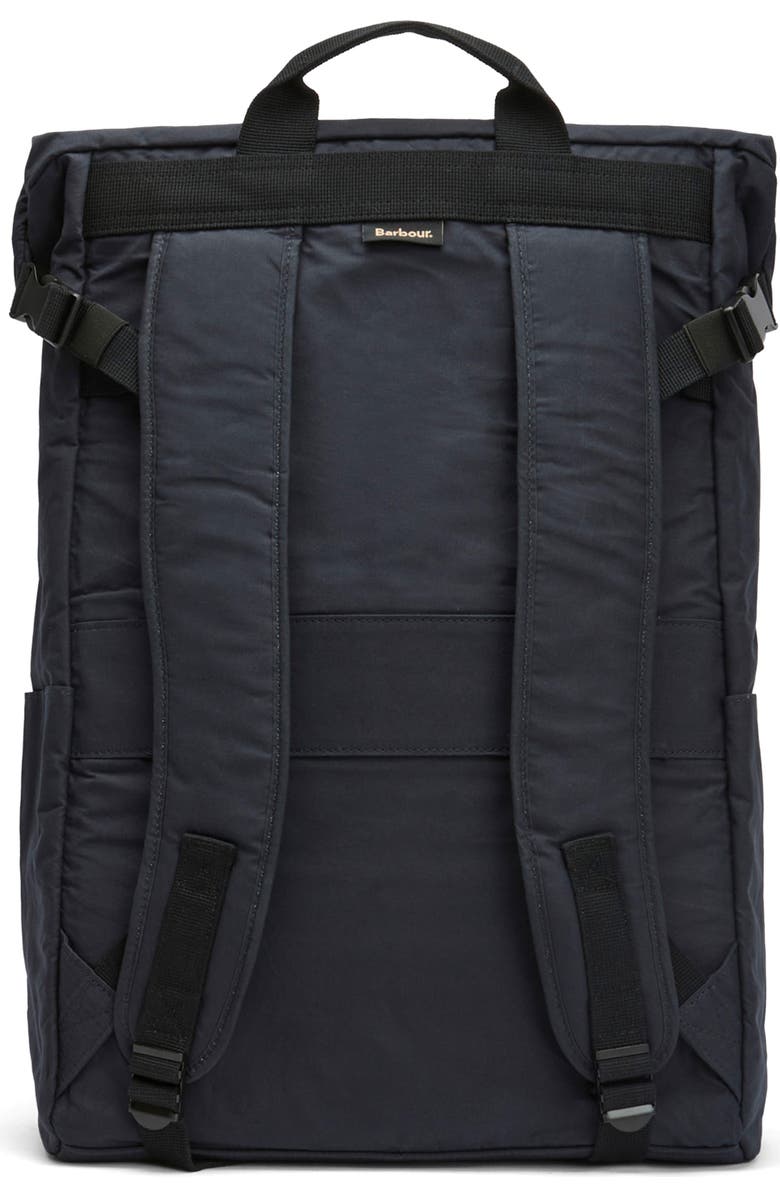 Barbour Transport Foldover Top Cotton Backpack, Alternate, color, Navy