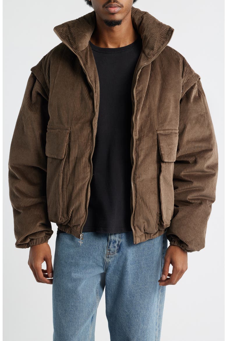 Avola Cotton Corduroy Down Jacket, Main, color, CHARCOAL