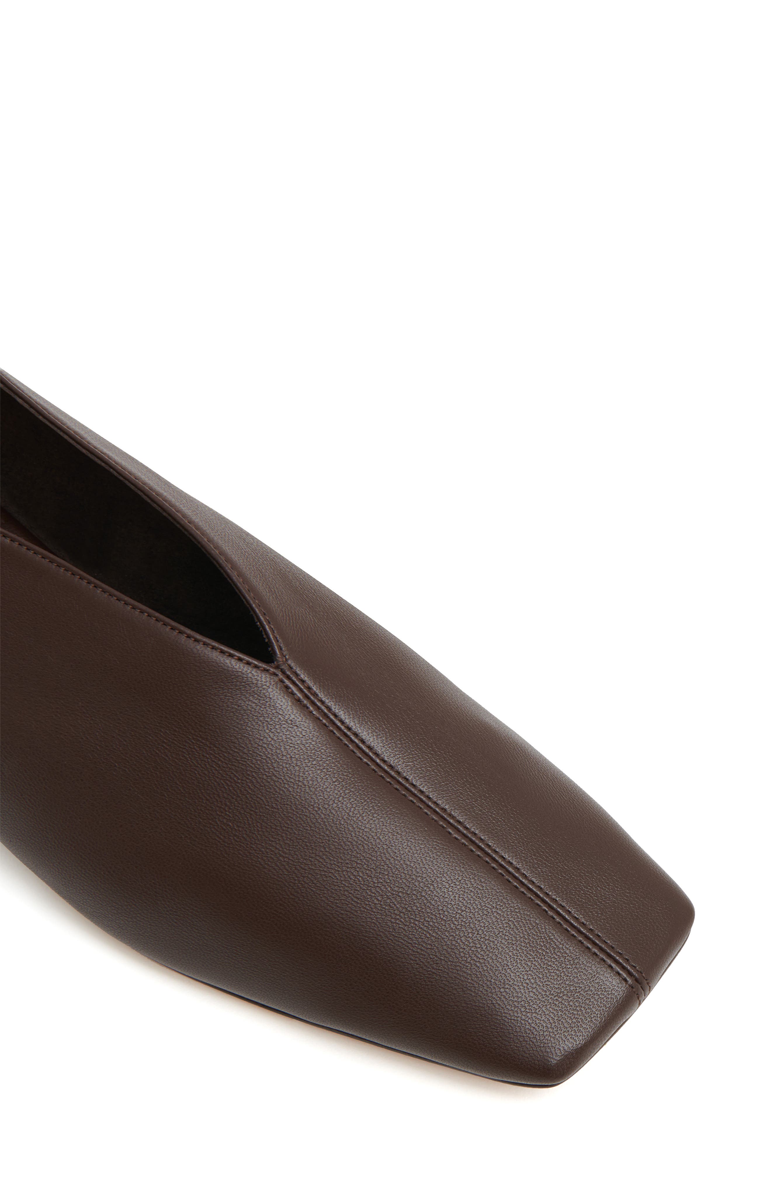 Mansur Gavriel Square Toe Flat, Alternate, color, Chocolate
