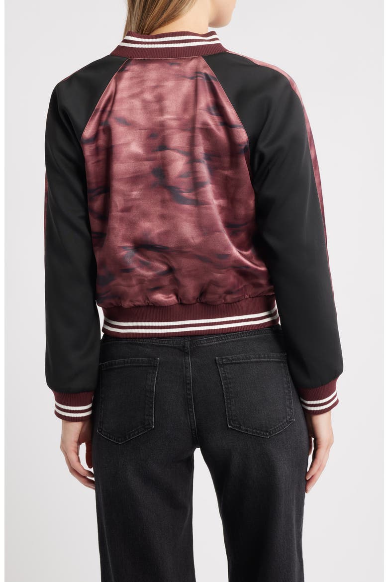 Satin Bomber Jacket, Alternate, color, MERLOT MULTI