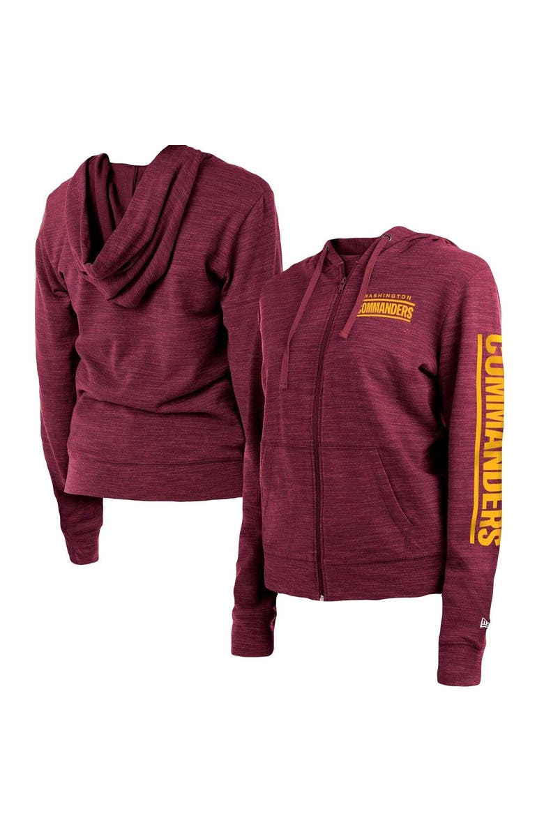 New Era Women's New Era Burgundy Washington Football Team Reverse Full-Zip Hoodie, Main, color,