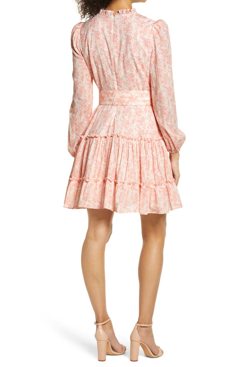 Rachel Parcell Rachel Parcel Tiered Long Sleeve Fit & Flare Minidress, Alternate, color, 