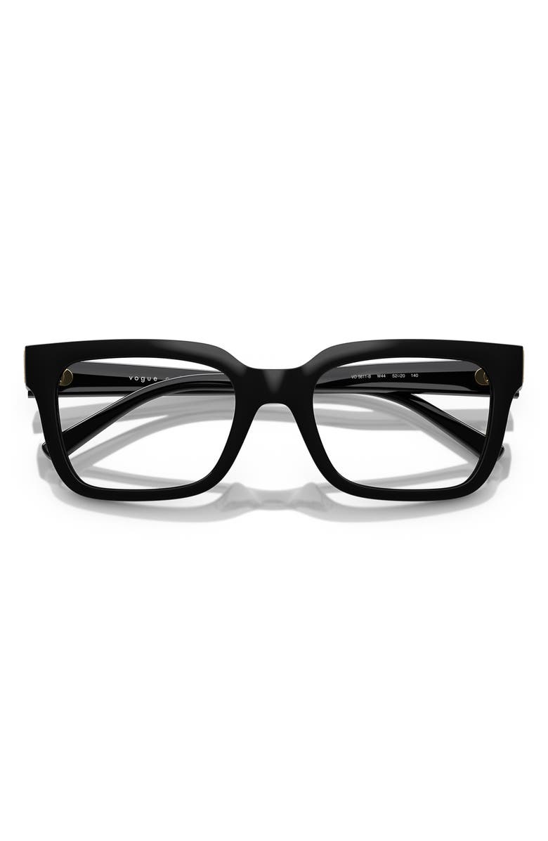 VOGUE 52mm Pillow Optical Glasses, Alternate, color, Black