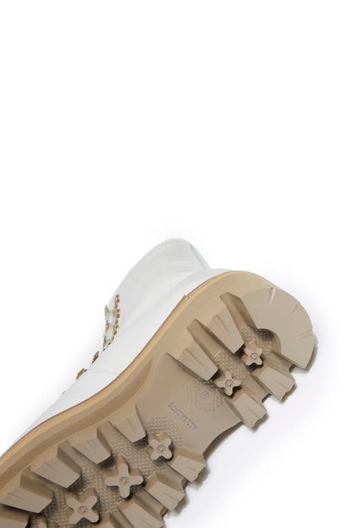 Allsaints Wanda Genuine Shearling Lug Sole Combat Boot In White