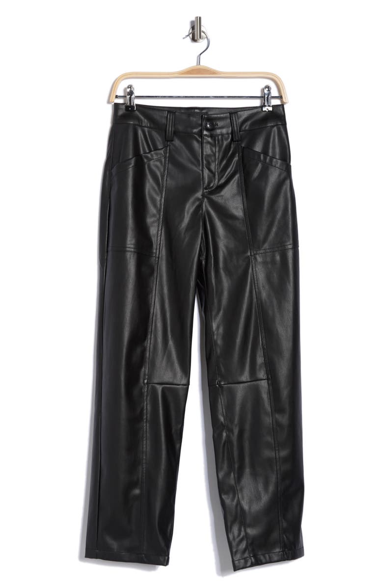 Sanctuary Faux Leather Barrel Pants, Alternate, color, Black