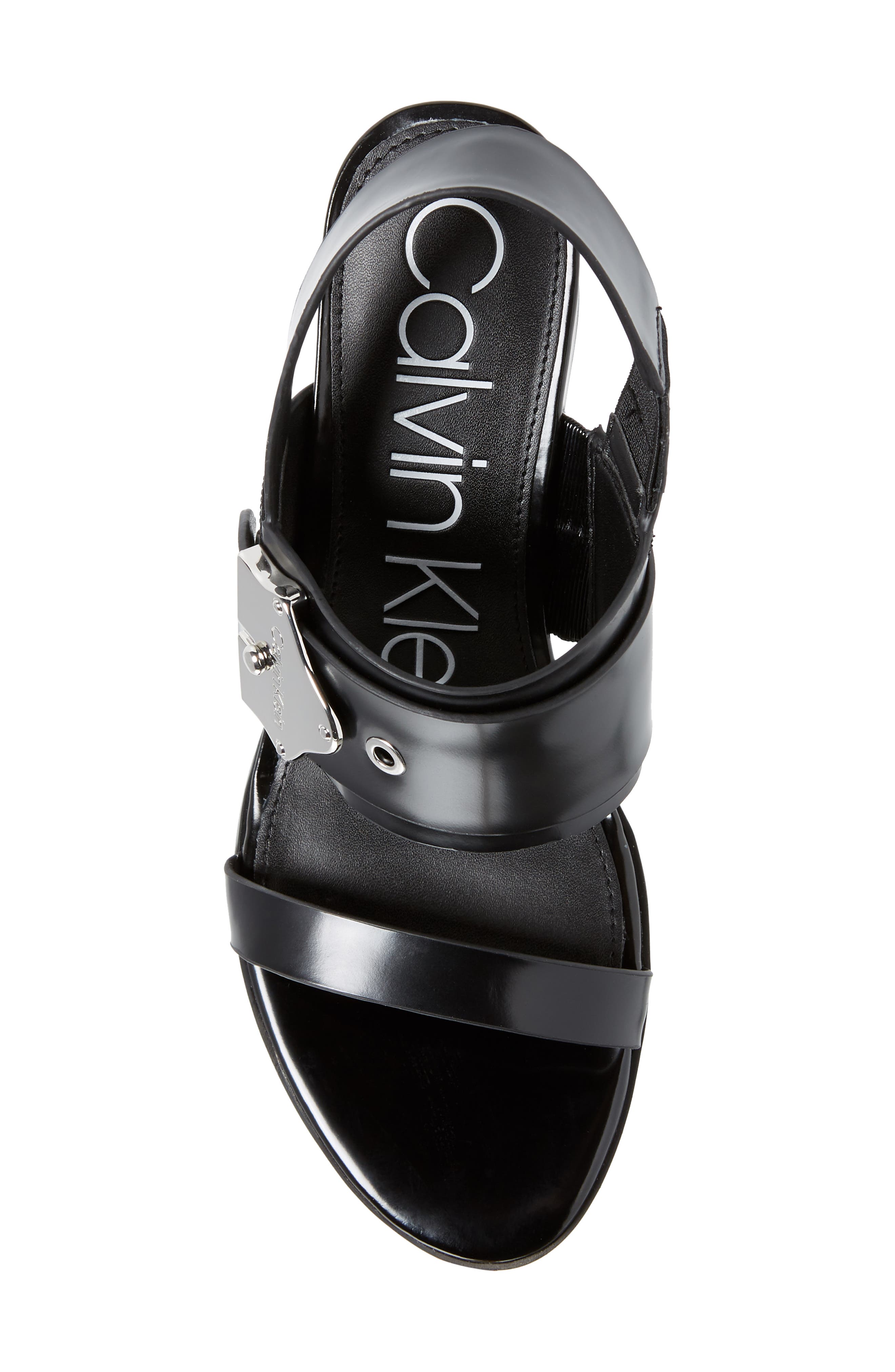 Carlita Strap Sandal, Alternate, color, BLACK LEATHER
