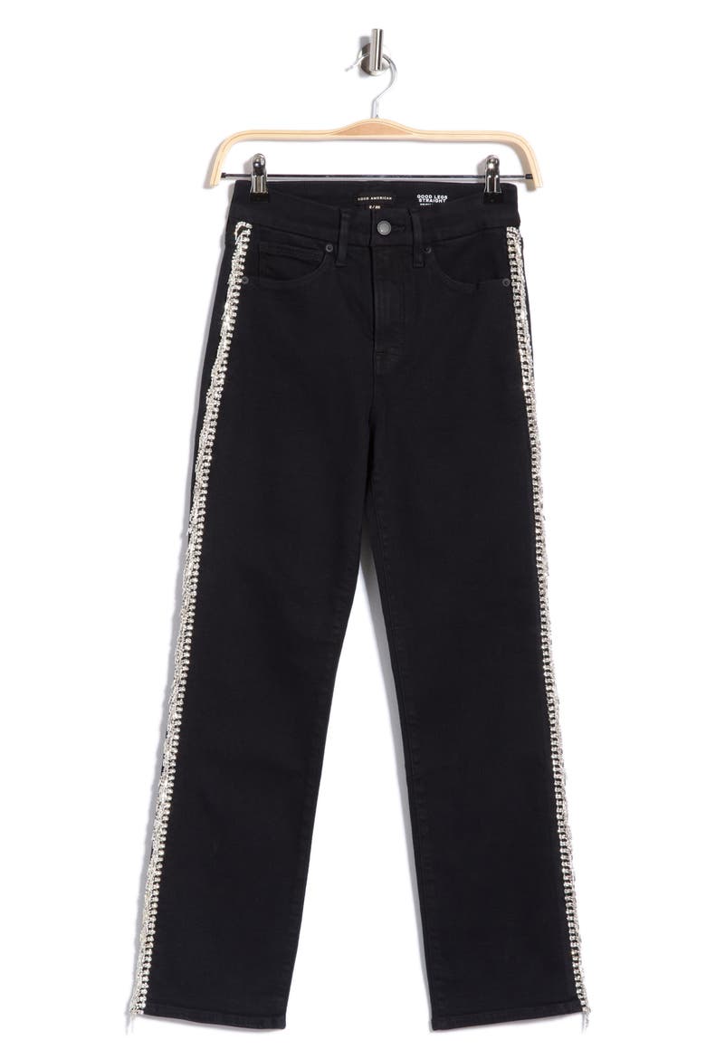 Good Legs Straight Crystal Jeans, Alternate, color, BLACK411
