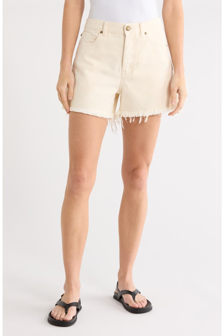The Clark Raw Hem Shorts, Main, color, WASHED WHITE