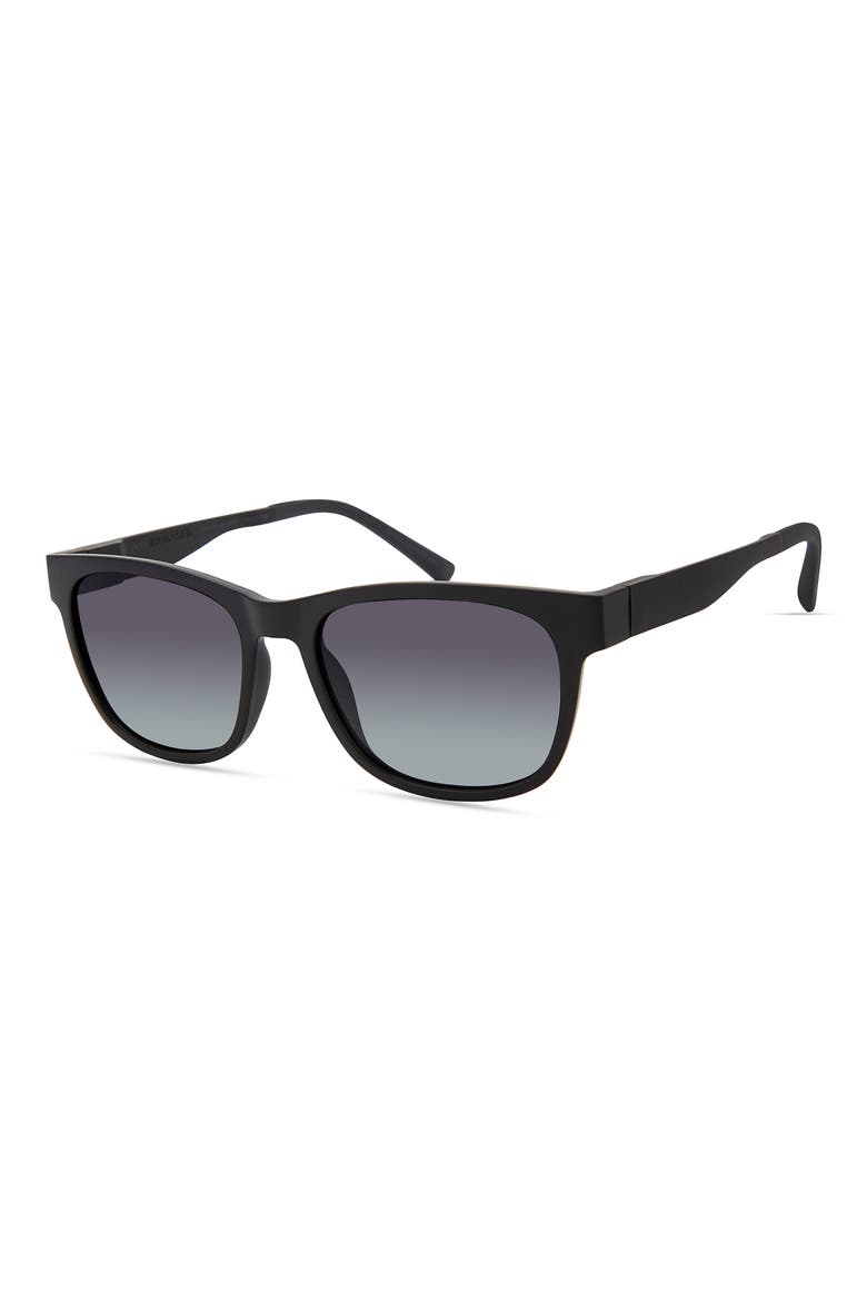 Aino 53mm Polarized Square Sunglasses, Alternate, color, BLACK