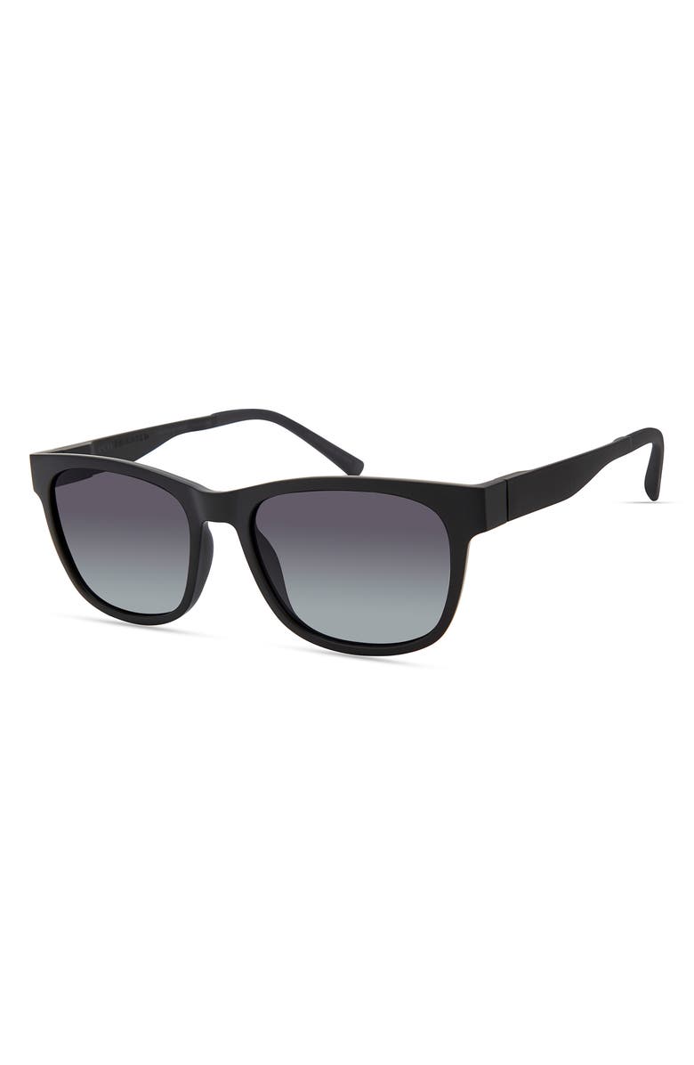 Eco Aino 53mm Polarized Square Sunglasses, Alternate, color, Black