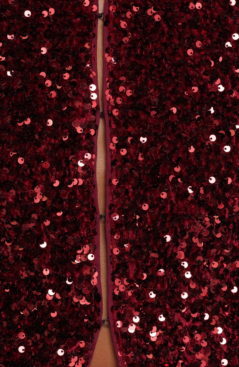 Petal & Pup Scarlette Sequin Crop Jacket, Alternate, color, Burgundy Sequin
