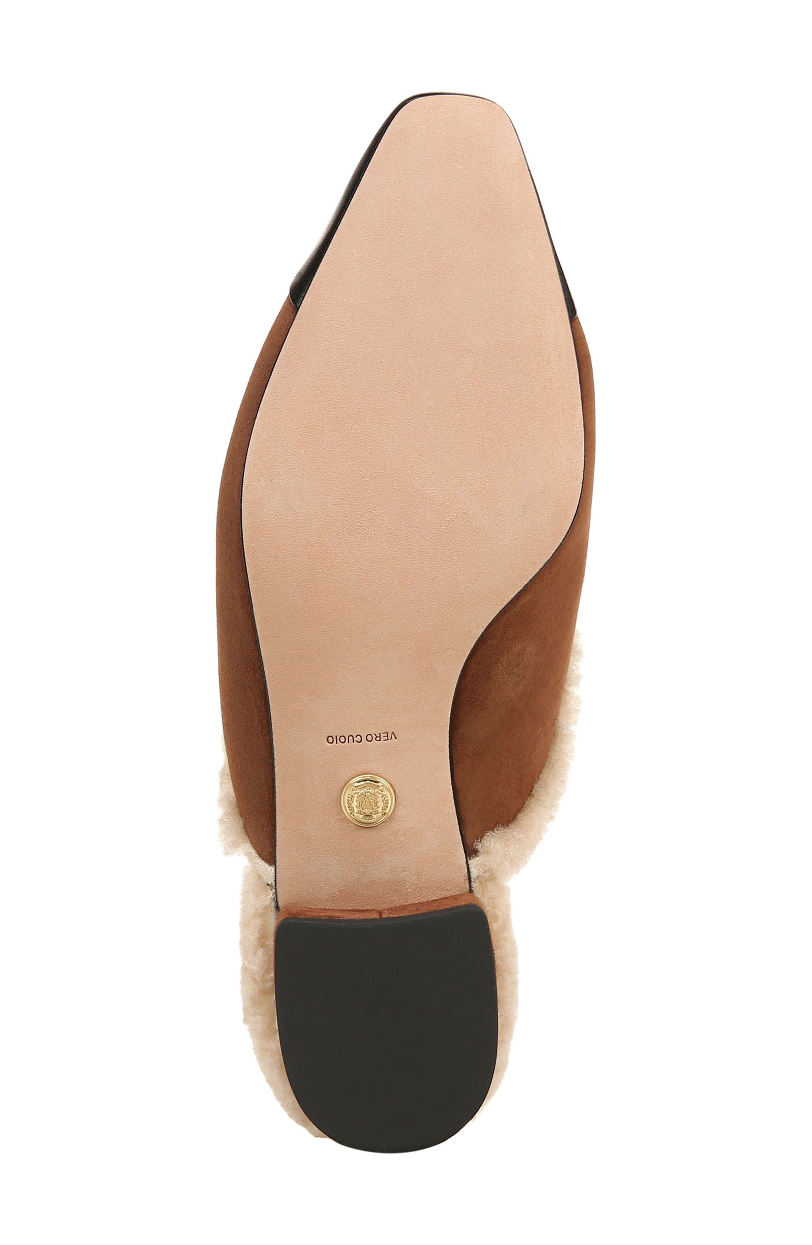 Veronica Beard Cecile Genuine Shearling Mule, Alternate, color, Cedar/ Black