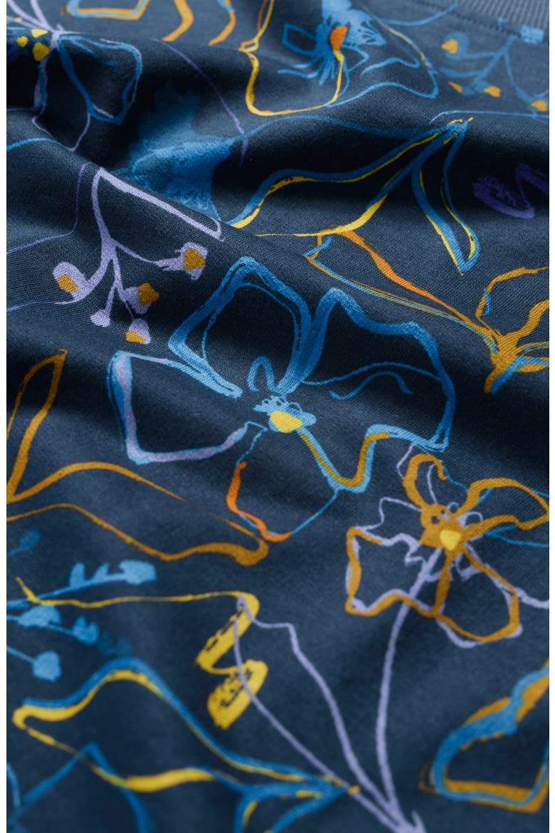 Bright Wave Organic Cotton Sweatshirt, Alternate, color, DRAWN FLORAL MARITIME