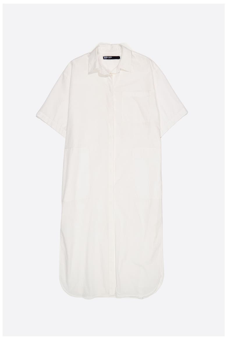 Cotton Embroidered Shirt Dress, Alternate, color, WHITE