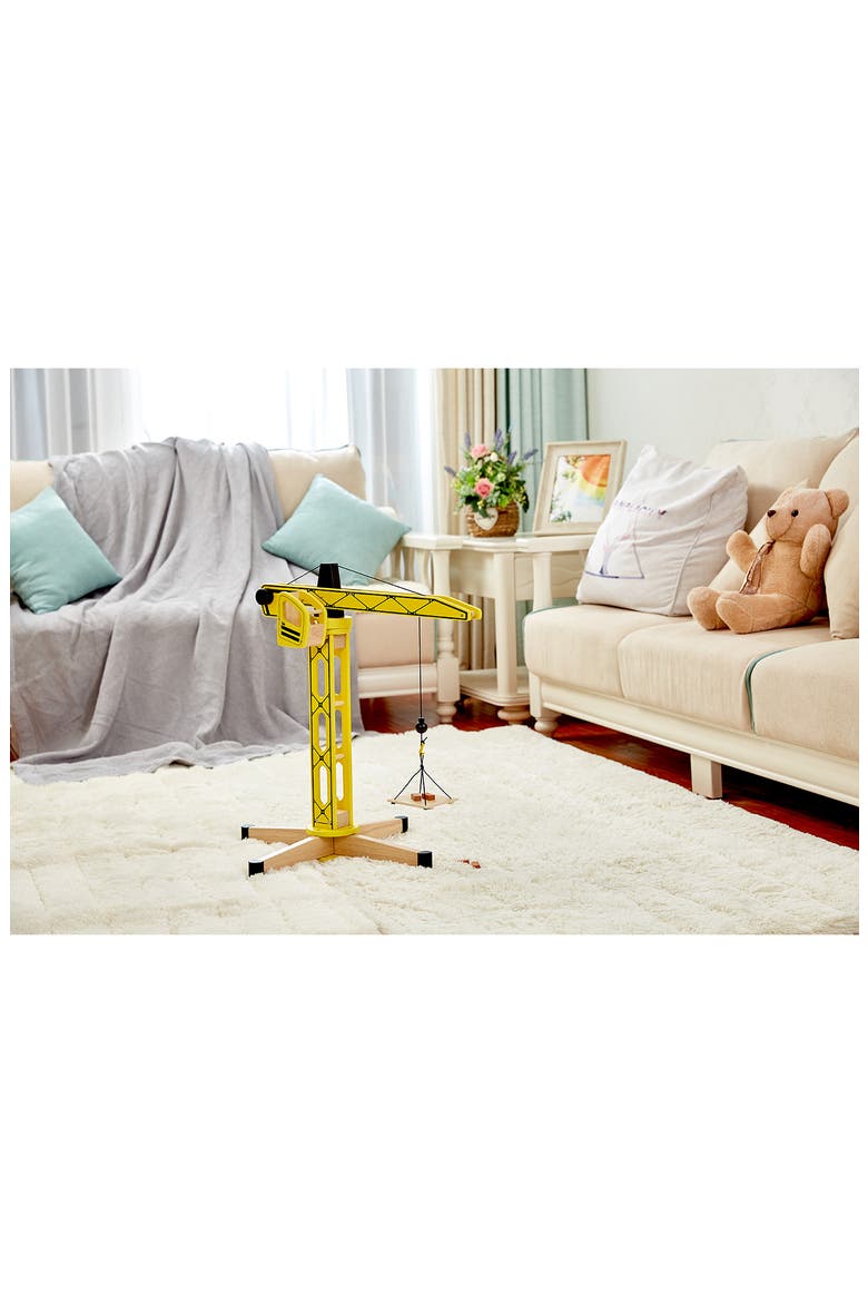 Wood Toy Standing Crane, Alternate, color, YELLOW