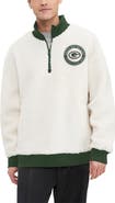 Tommy Hilfiger Men's Tommy Hilfiger  Cream Green Bay Packers Jordan Sherpa Quarter-Zip Sweatshirt