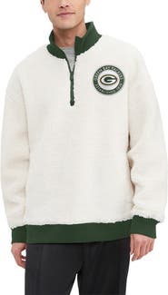 Tommy Hilfiger Men's Tommy Hilfiger Cream Green Bay Packers Jordan Sherpa Quarter-Zip Sweatshirt
