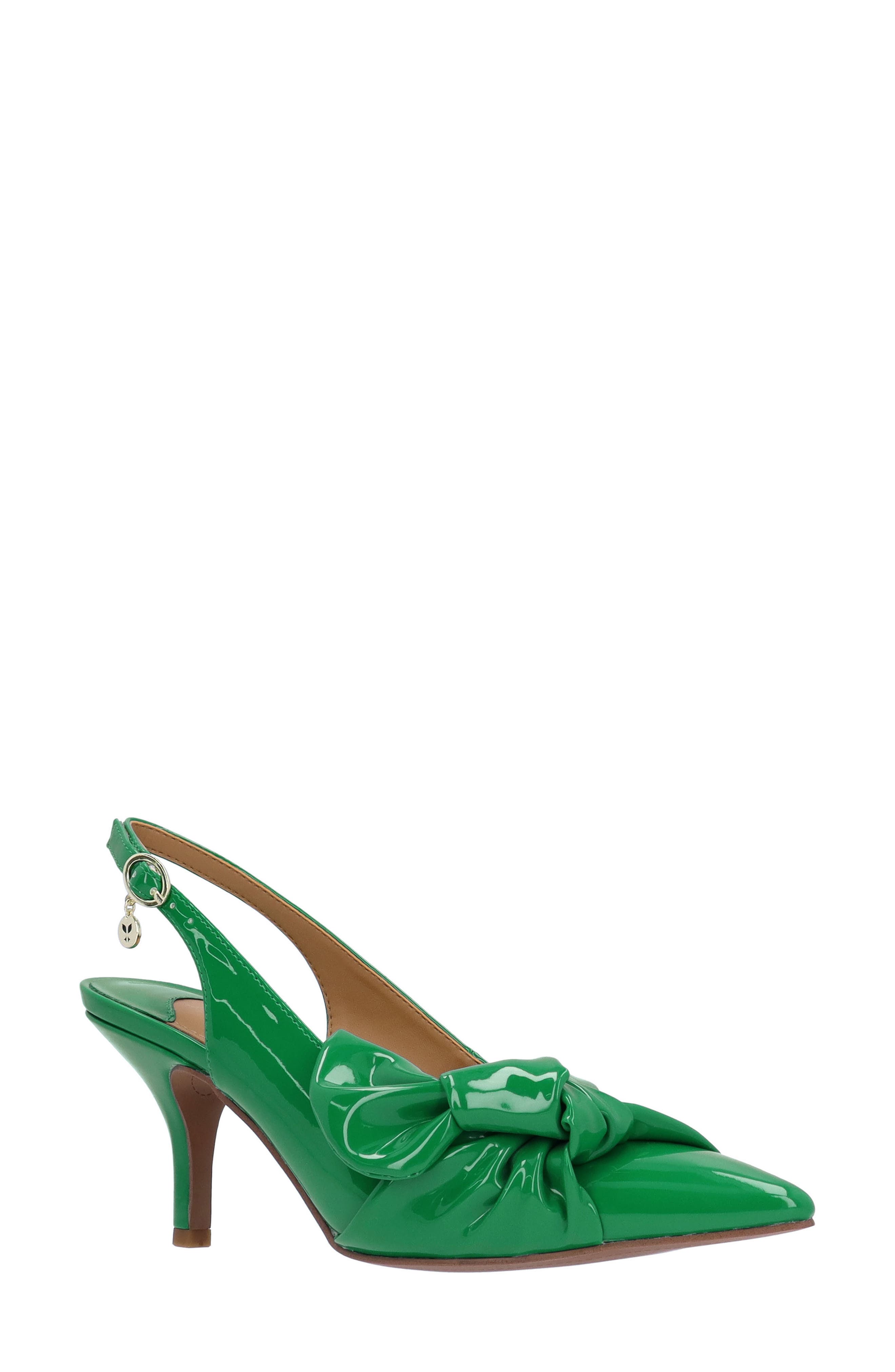 J. Reneé Lenore Pointed Toe Slingback Pump, Main, color, Green