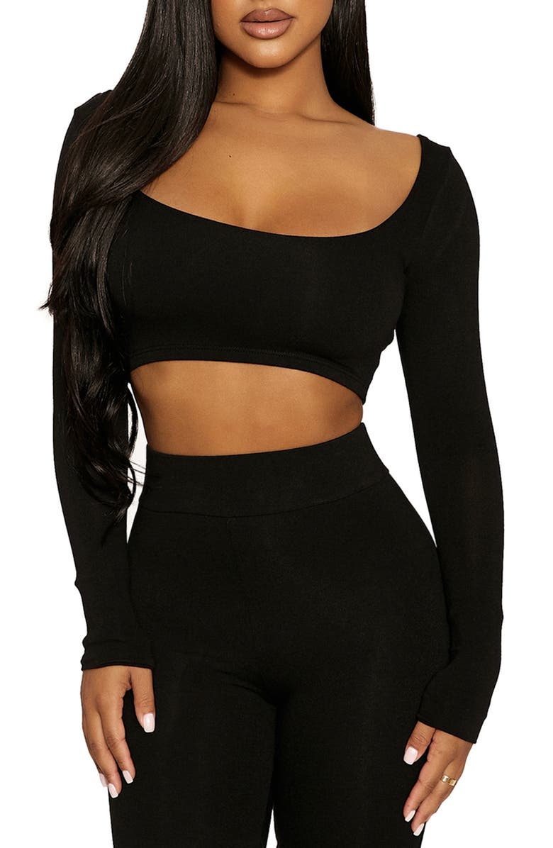 Naked Wardrobe Scoop Neck Crop Top, Main, color, 