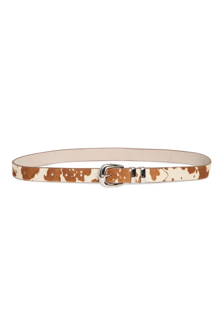 Genuine Calf Hair Belt, Main, color, COWHIDE