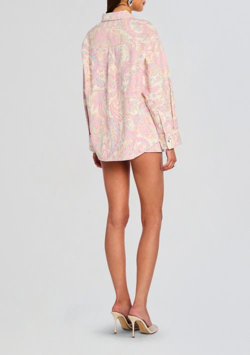 Retroféte Gaelle Denim Short In Pastel Paisley