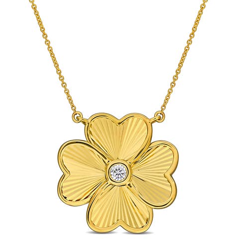 Diamond Flower Necklace 10k