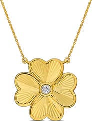Julianna B. Diamond Flower Necklace 10k