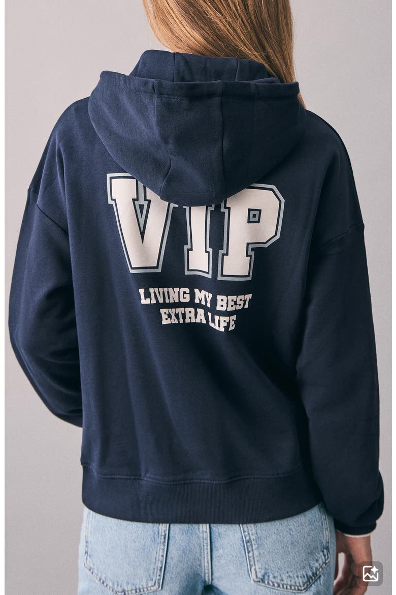 Rhinestone Graphic Hoodie, Alternate, color, NAVY