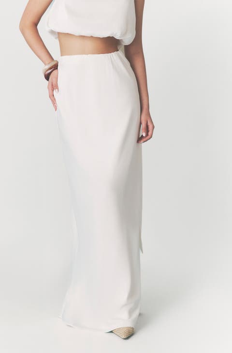 Solene Satin Bias Cut Maxi Skirt