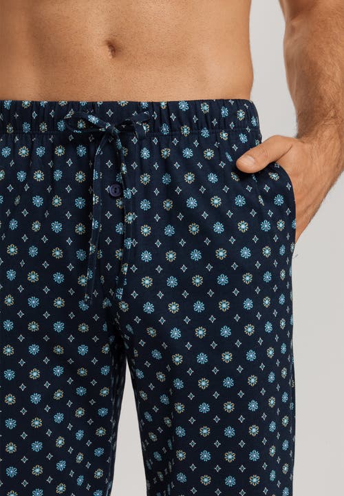 Hanro Night And Day Cotton Drawstring Pajama Pants In Regatta Tie Print