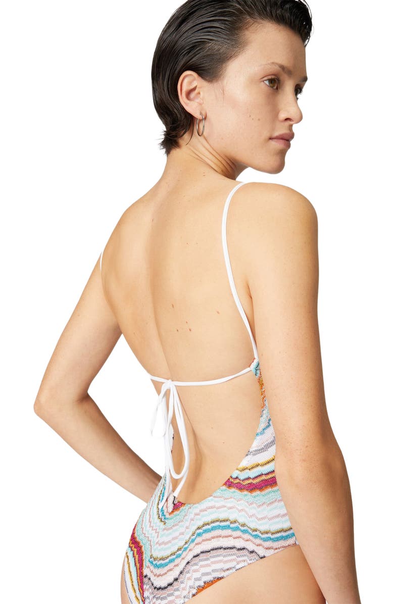 Missoni One-piece Swimsuit With Lamé Wave Pattern, Alternate, color, Multicoloured