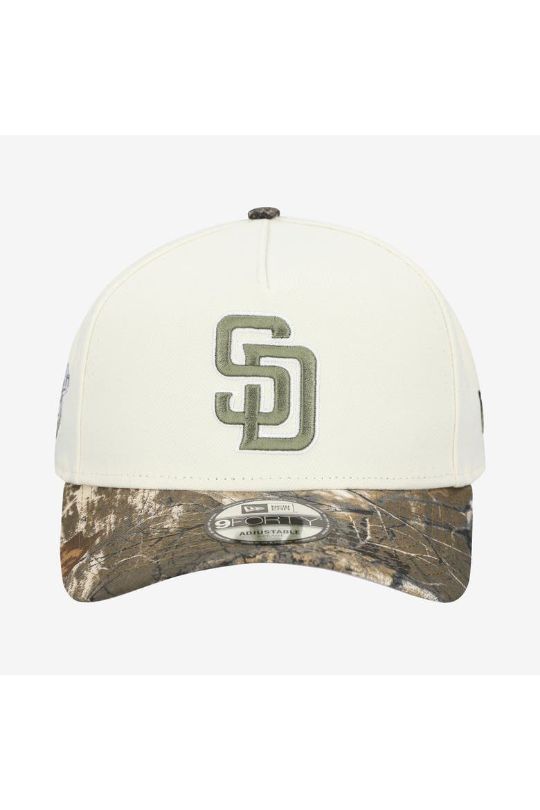 Men's New Era Khaki/Realtree Camo San Diego Padres 9FORTY A-Frame Adjustable Hat, Alternate, color, Khaki