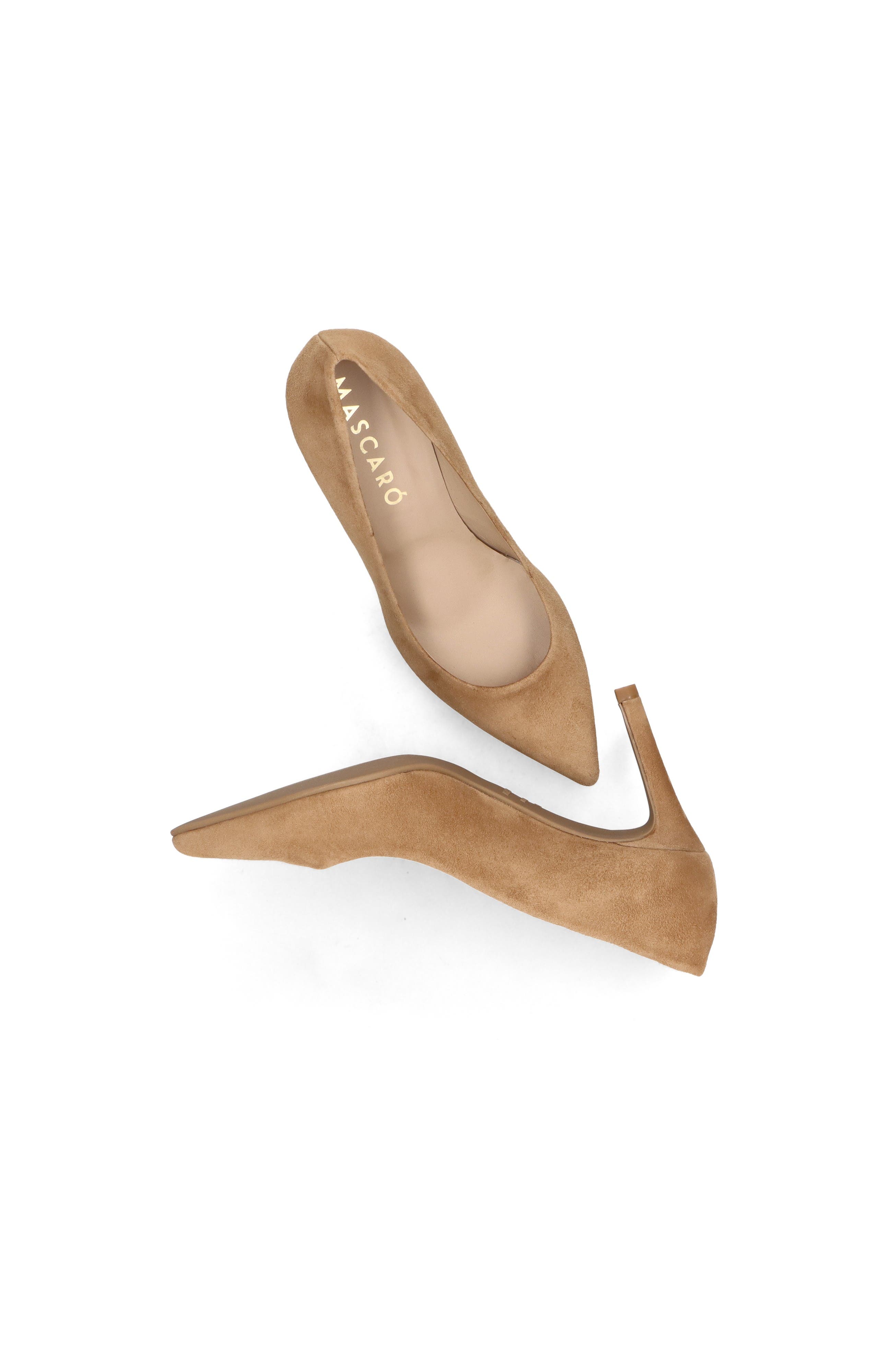 MASCARO Suede Pointed Toe Pump, Alternate, color, Light/Pastel Brown