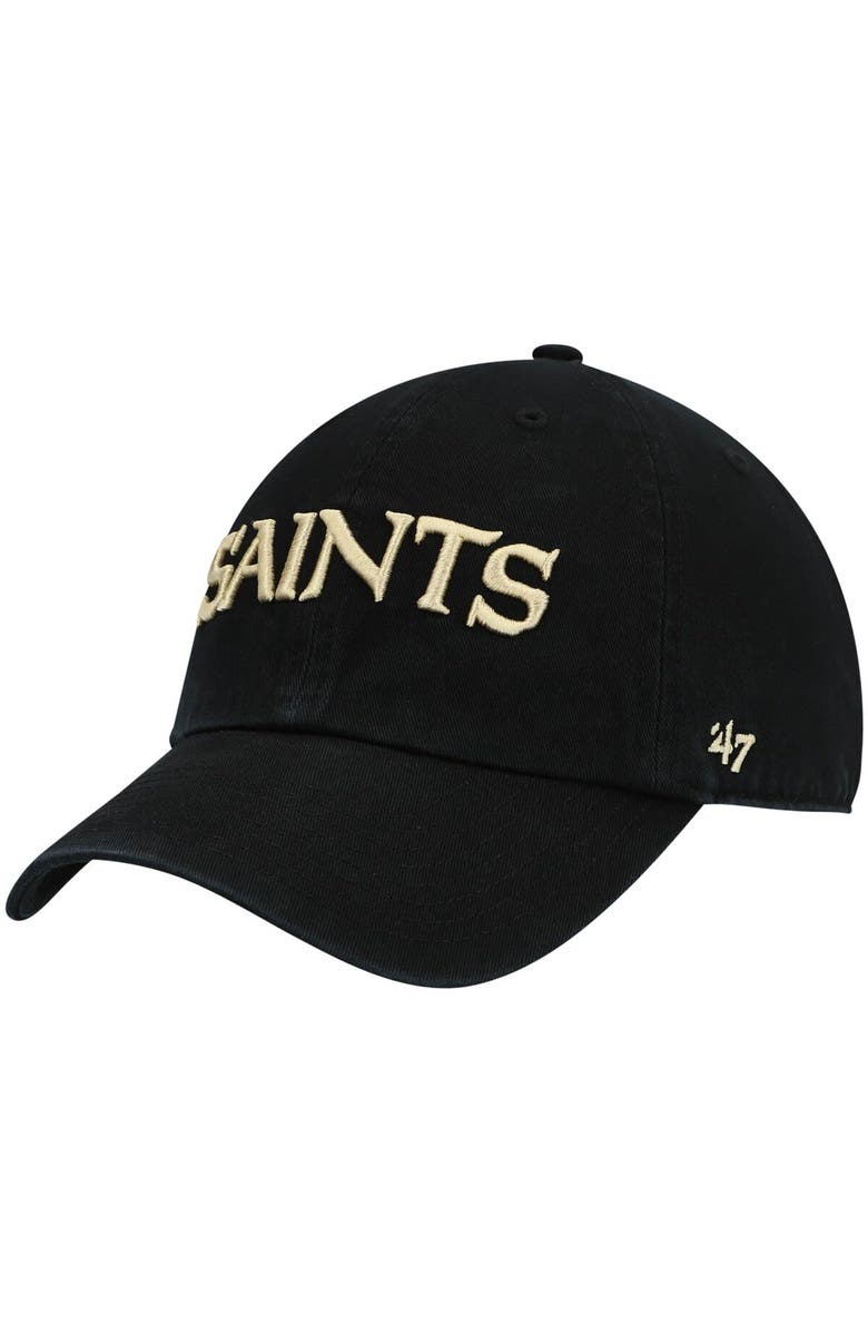 '47 Men's '47 Black New Orleans Saints Clean Up Script Adjustable Hat, Main, color, Black