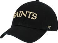'47 Men's '47 Black New Orleans Saints Clean Up Script Adjustable Hat