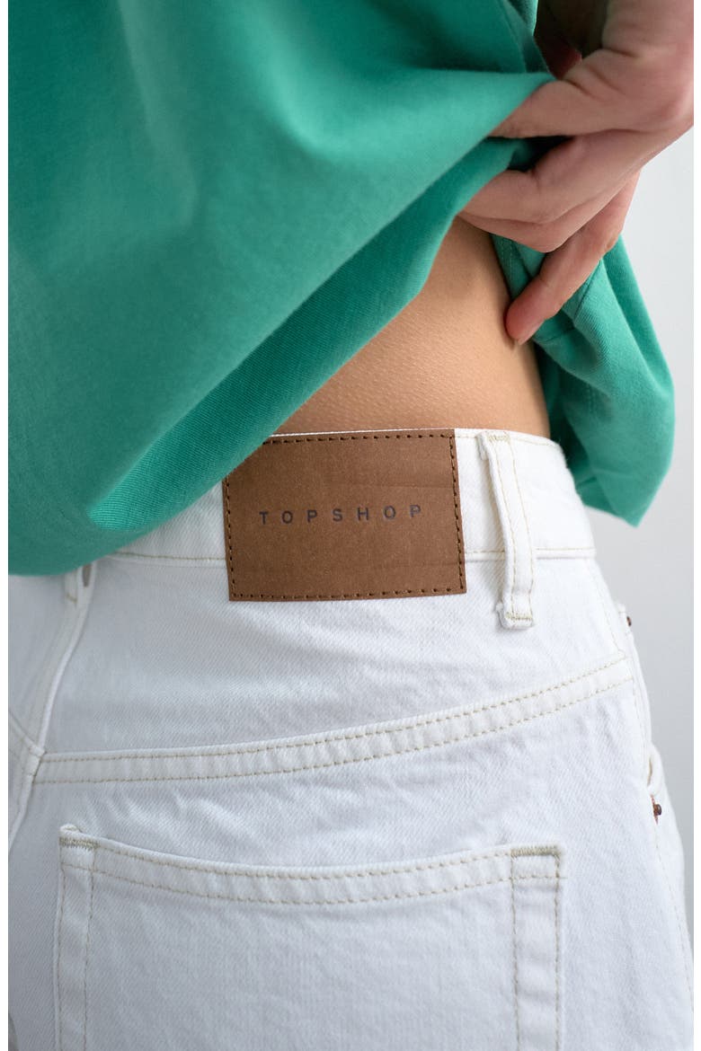 Editor Mid Rise Denim Shorts, Alternate, color, WHITE
